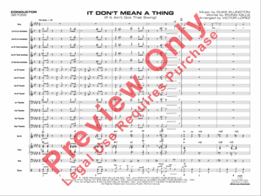 It Don't Mean a Thing (If It Ain't Got That Swing) Jazz Ensemble scores gallery preview page 4