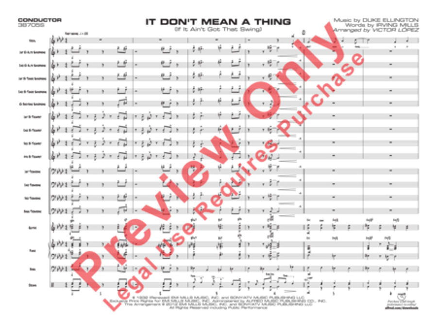 It Don't Mean a Thing (If It Ain't Got That Swing) Jazz Ensemble scores gallery preview page 4