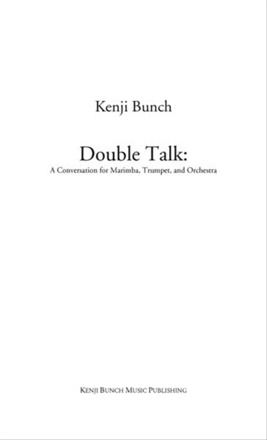 Double Talk: Conversation for Marimba, Trumpet, and Orchestra Orchestra scores gallery preview page 1