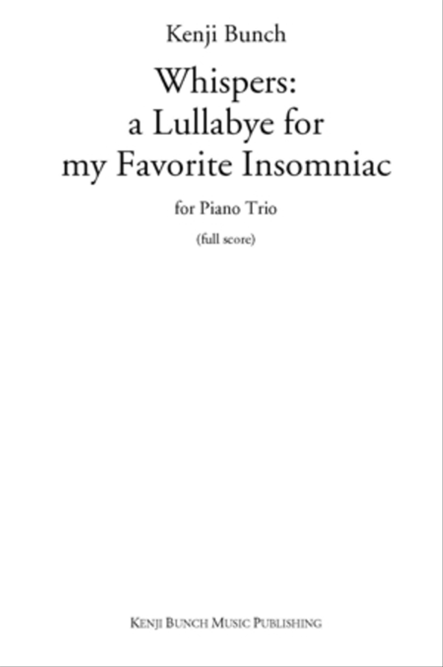 Lullabye (score and parts) Violin scores gallery preview page 1