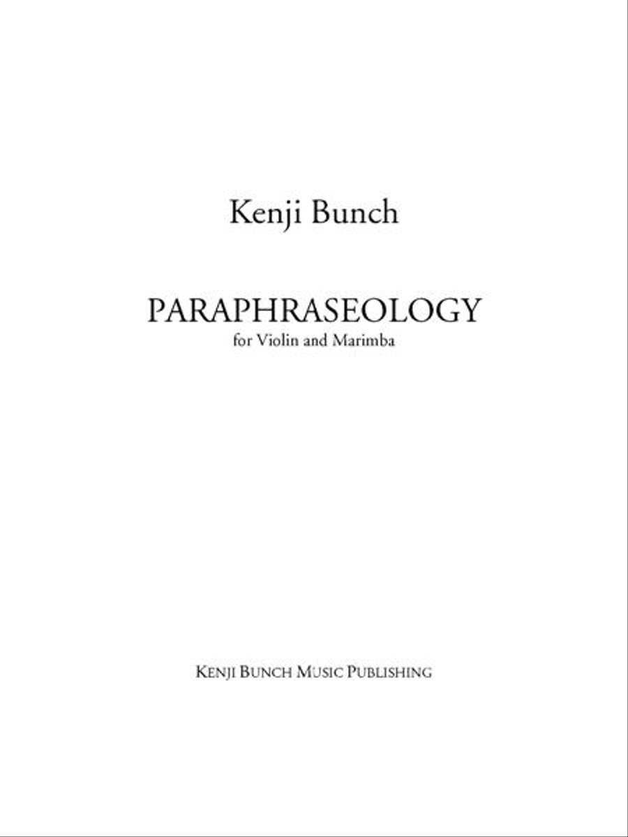 Paraphraseology (score and part) Violin scores gallery preview page 1