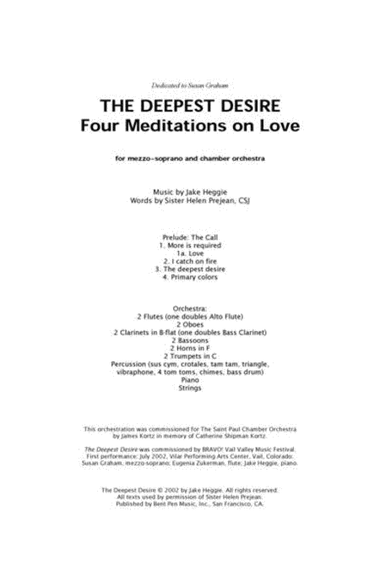 The Deepest Desire (score)