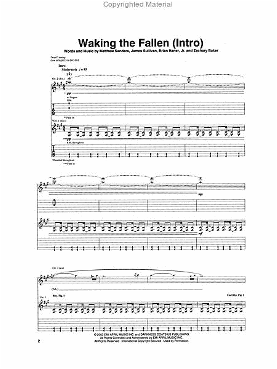 Avenged Sevenfold – Waking the Fallen Electric Guitar scores gallery preview page 2