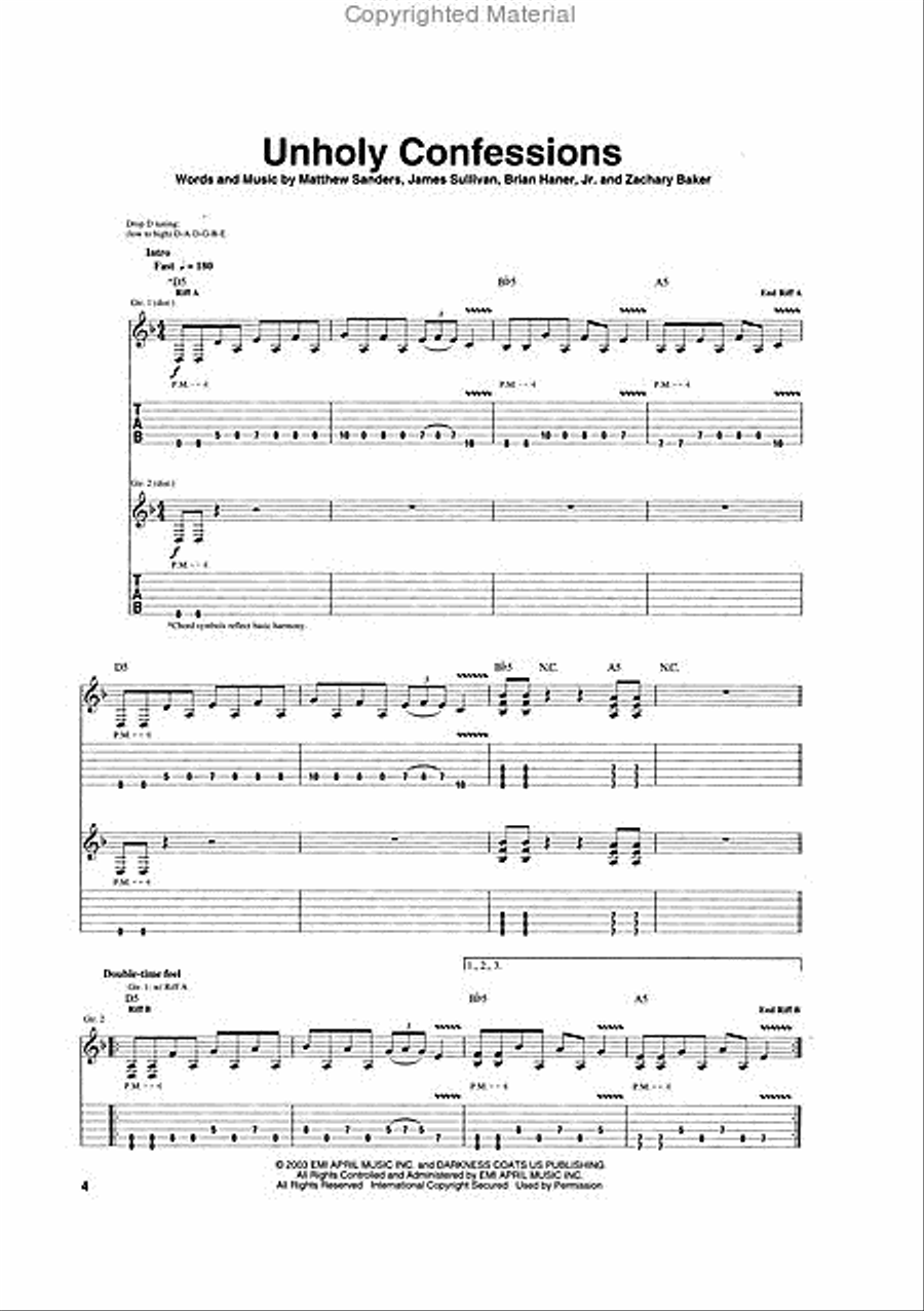 Avenged Sevenfold – Waking the Fallen Electric Guitar scores gallery preview page 3