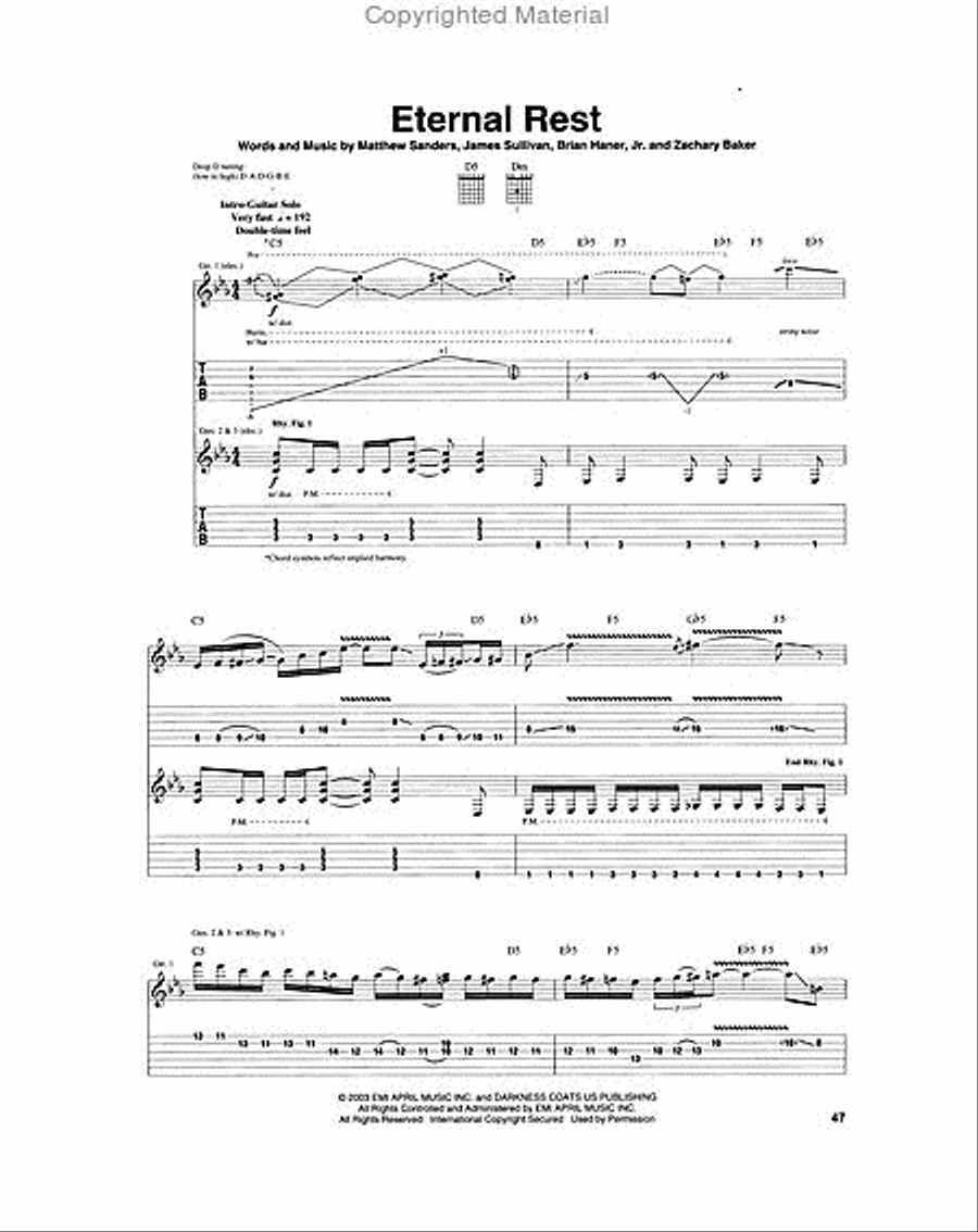 Avenged Sevenfold – Waking the Fallen Electric Guitar scores gallery preview page 4
