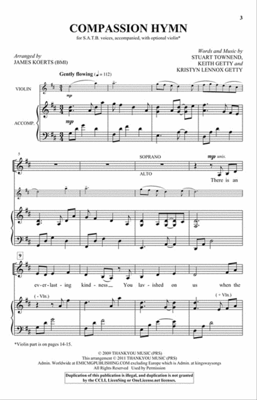 Compassion Hymn Compassion Hymn 4-Part scores gallery preview page 2