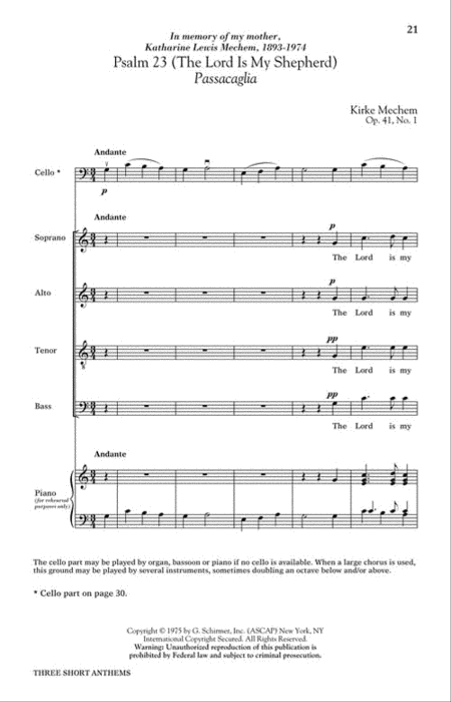 Three Short Anthems 4-Part scores gallery preview page 4