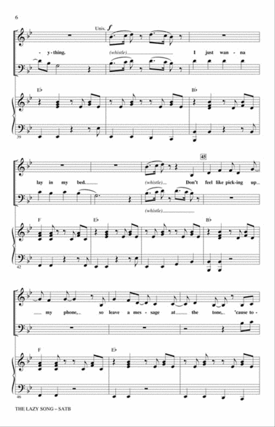 The Lazy Song - ShowTrax CD Choir scores gallery preview page 2