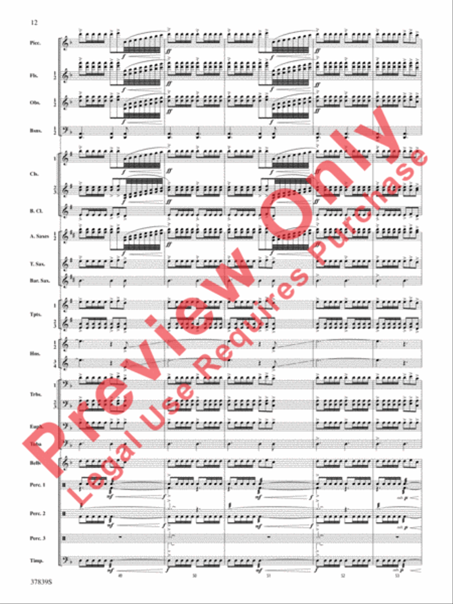 Conquest 1 (from the motion picture Ninja's Creed) Concert Band scores gallery preview page 12