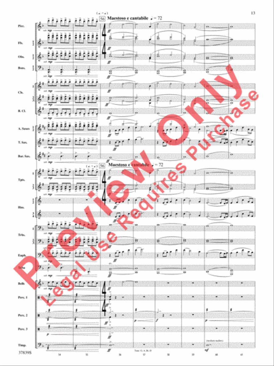Conquest 1 (from the motion picture Ninja's Creed) Concert Band scores gallery preview page 13