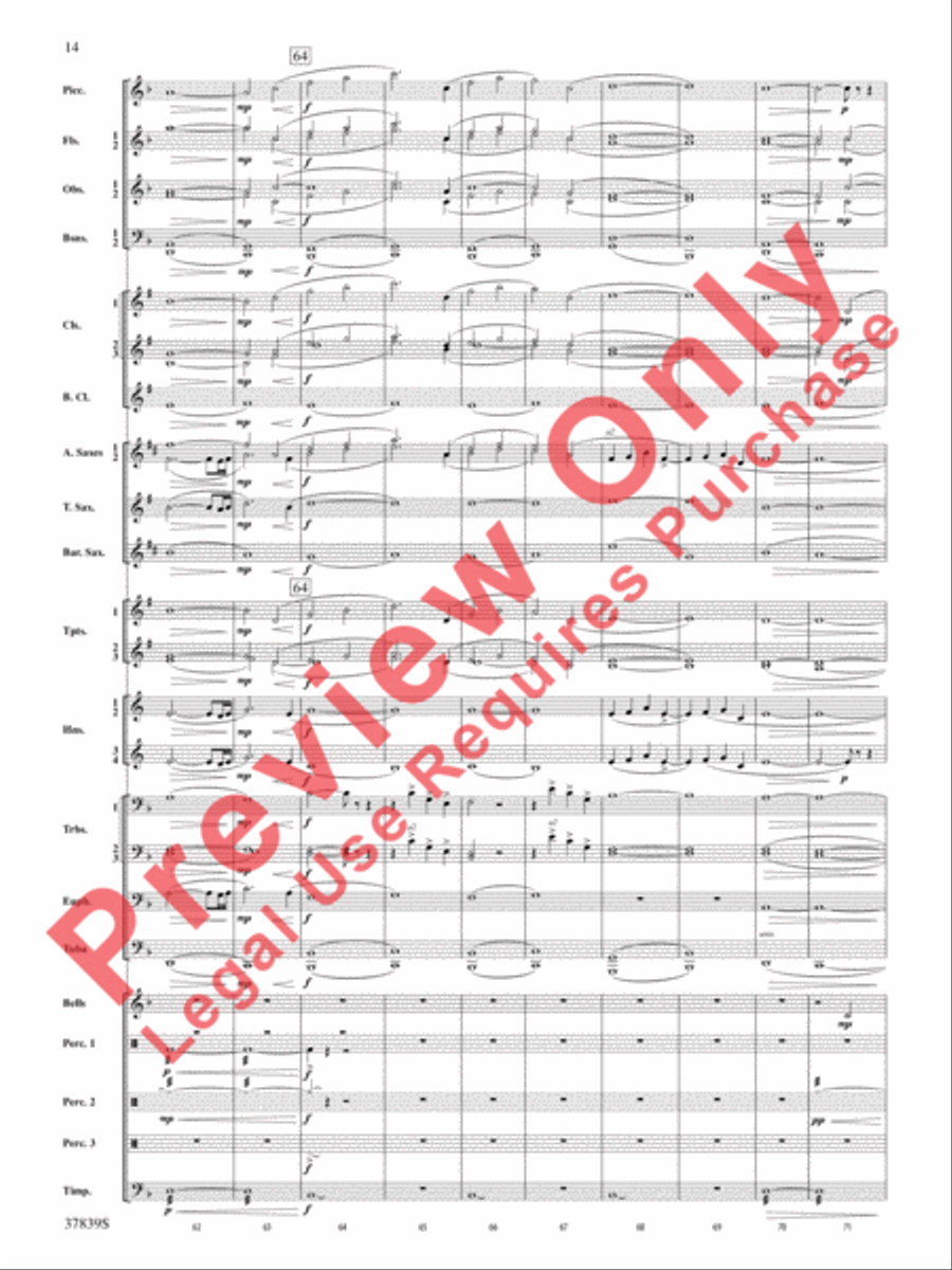 Conquest 1 (from the motion picture Ninja's Creed) Concert Band scores gallery preview page 14