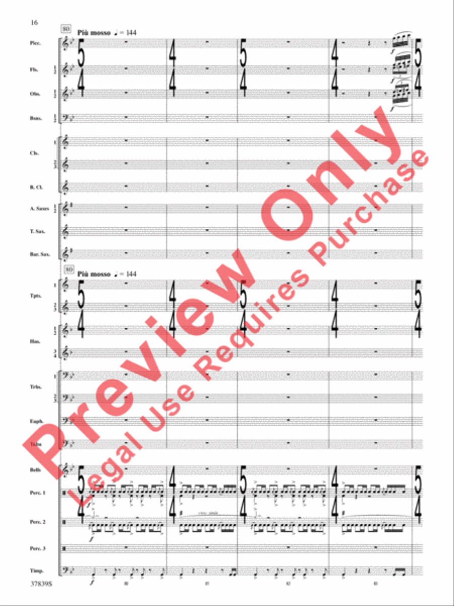 Conquest 1 (from the motion picture Ninja's Creed) Concert Band scores gallery preview page 16