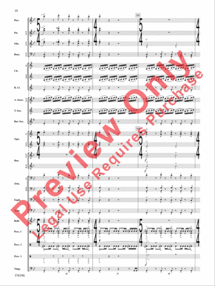 Conquest 1 (from the motion picture Ninja's Creed) Concert Band scores gallery preview page 18