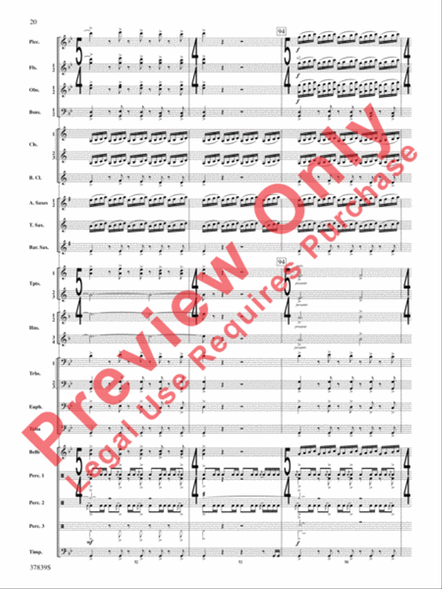 Conquest 1 (from the motion picture Ninja's Creed) Concert Band scores gallery preview page 20