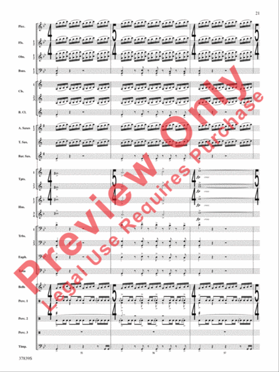 Conquest 1 (from the motion picture Ninja's Creed) Concert Band scores gallery preview page 21