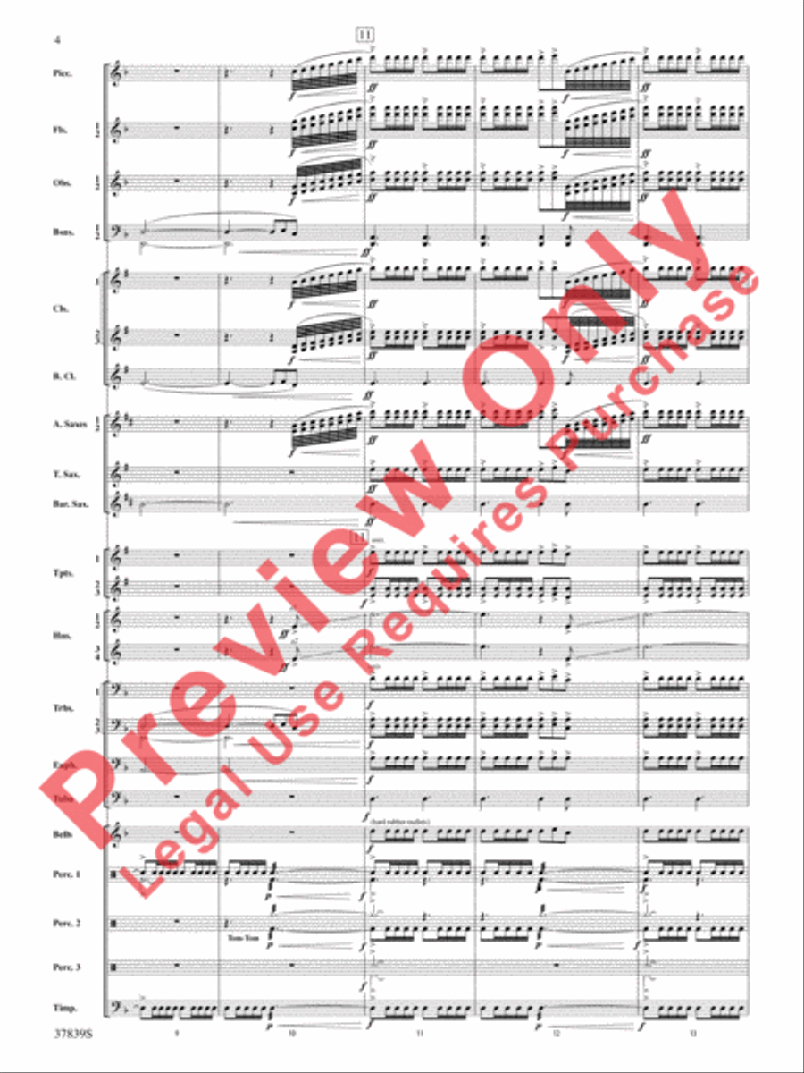 Conquest 1 (from the motion picture Ninja's Creed) Concert Band scores gallery preview page 4