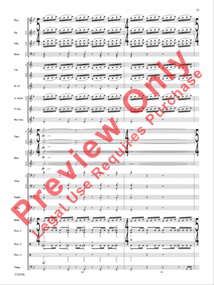Conquest 1 (from the motion picture Ninja's Creed) Concert Band scores gallery preview page 23