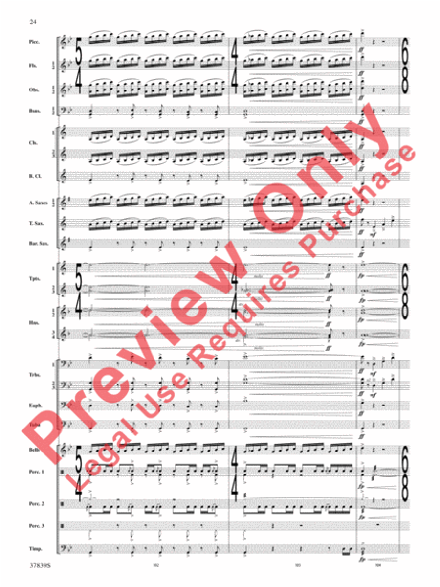 Conquest 1 (from the motion picture Ninja's Creed) Concert Band scores gallery preview page 24