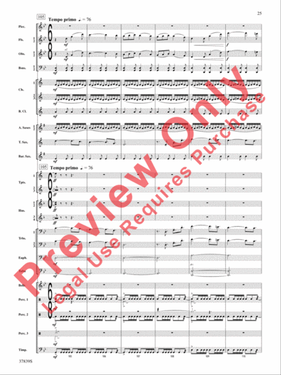Conquest 1 (from the motion picture Ninja's Creed) Concert Band scores gallery preview page 25