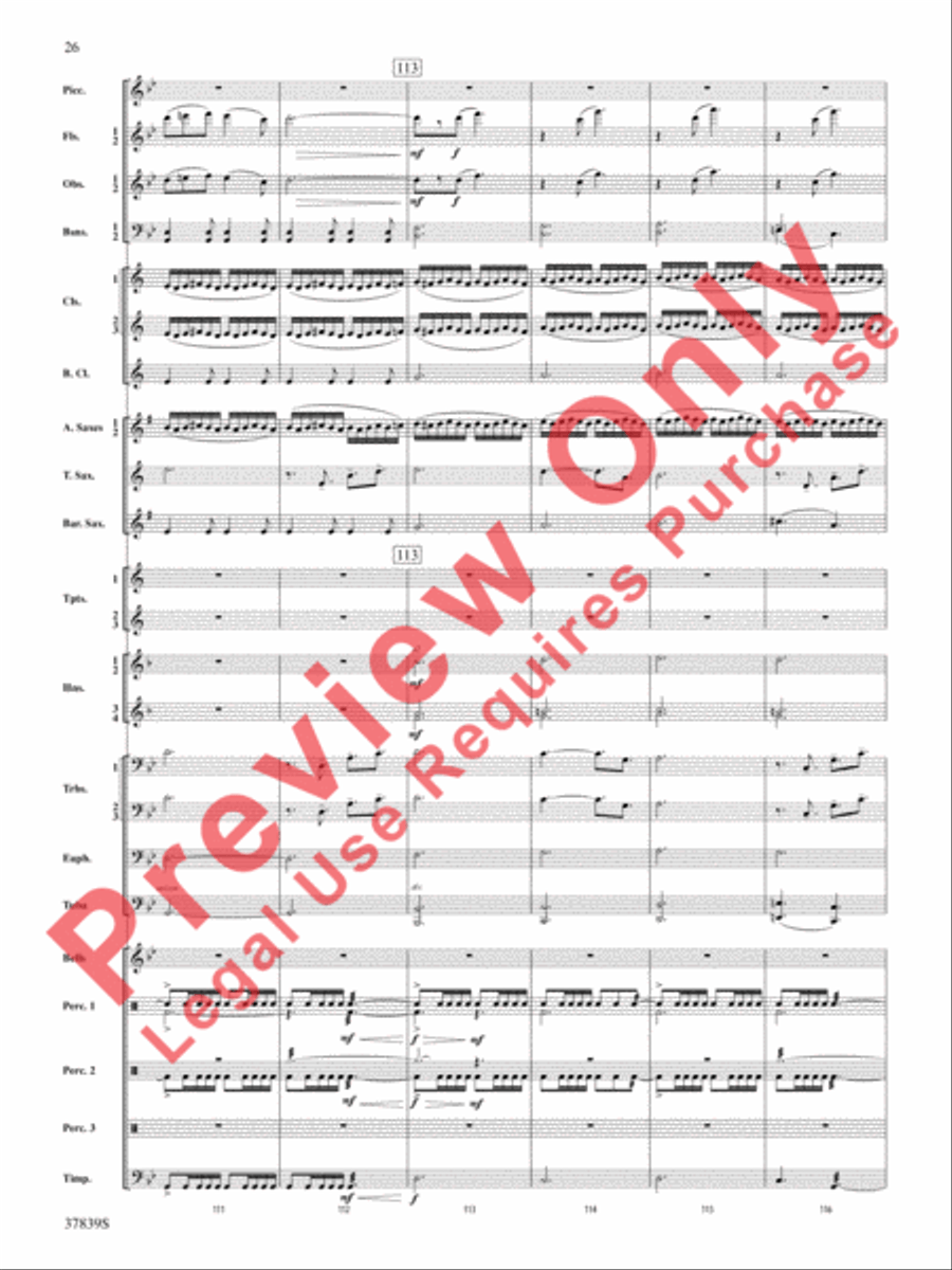 Conquest 1 (from the motion picture Ninja's Creed) Concert Band scores gallery preview page 26