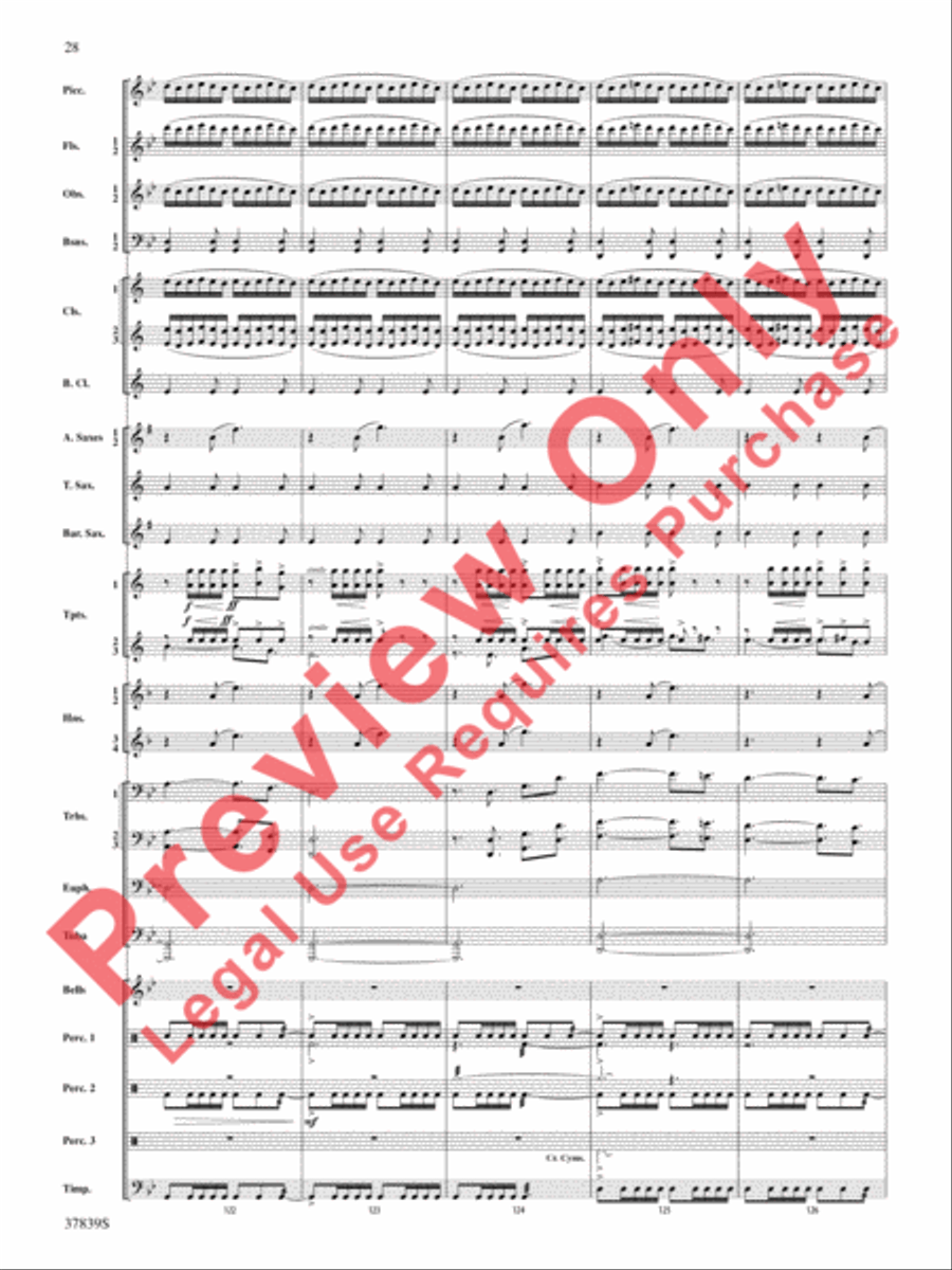 Conquest 1 (from the motion picture Ninja's Creed) Concert Band scores gallery preview page 28