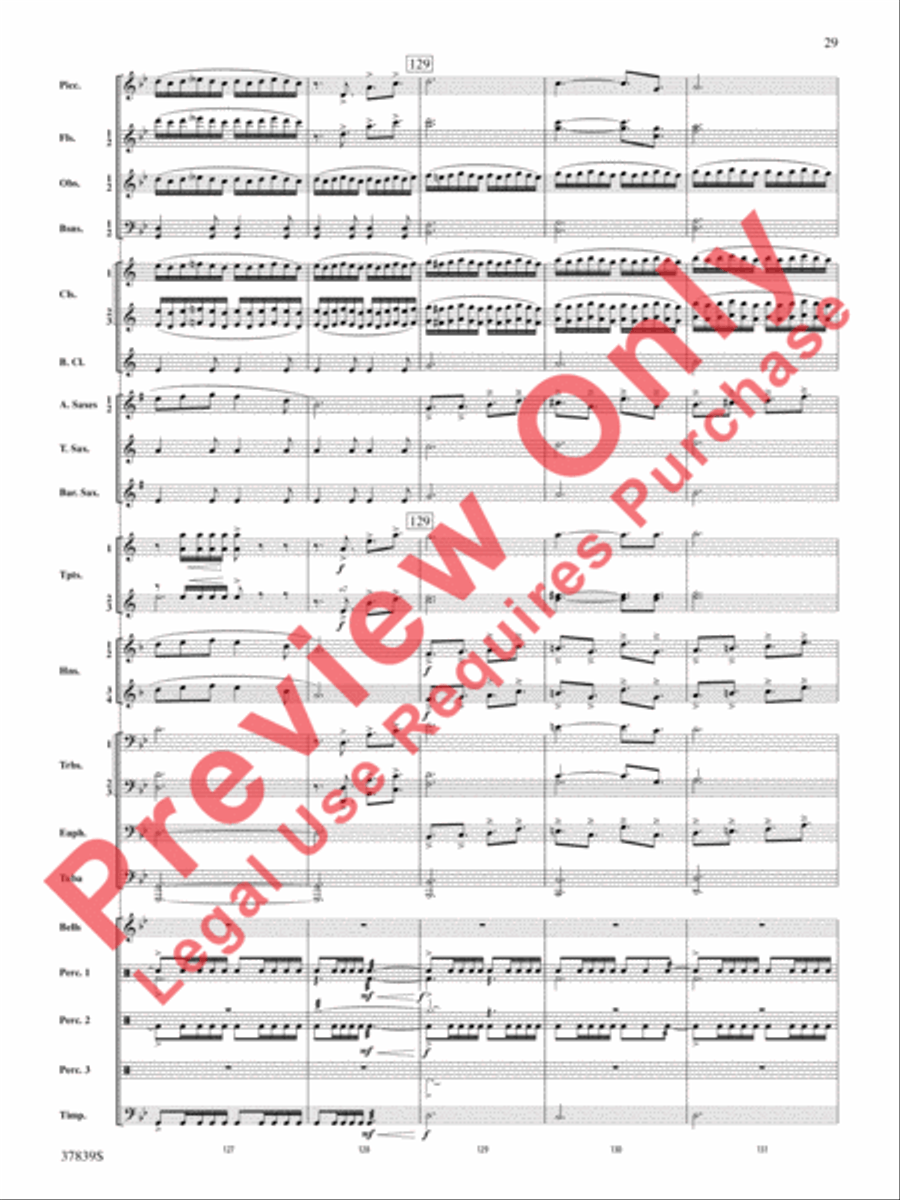 Conquest 1 (from the motion picture Ninja's Creed) Concert Band scores gallery preview page 29