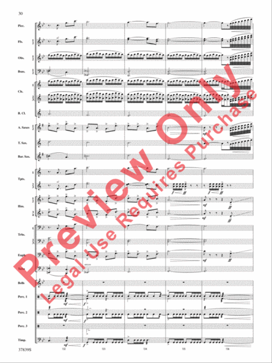 Conquest 1 (from the motion picture Ninja's Creed) Concert Band scores gallery preview page 30