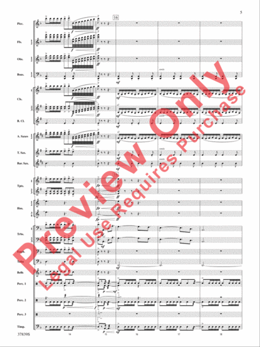 Conquest 1 (from the motion picture Ninja's Creed) Concert Band scores gallery preview page 5