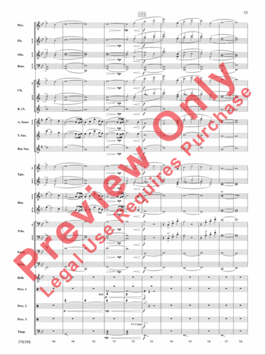 Conquest 1 (from the motion picture Ninja's Creed) Concert Band scores gallery preview page 33