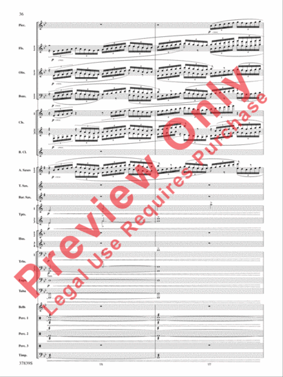 Conquest 1 (from the motion picture Ninja's Creed) Concert Band scores gallery preview page 36