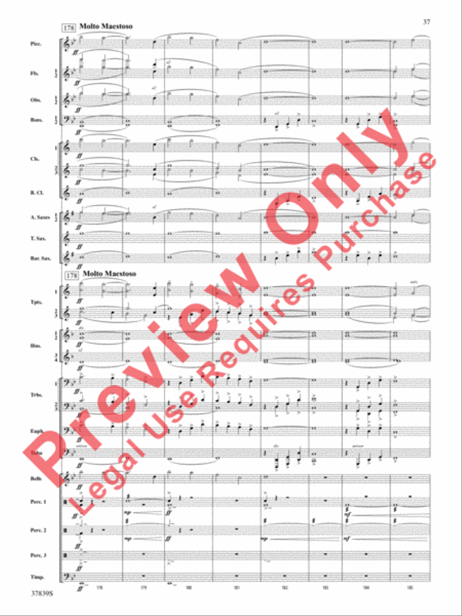 Conquest 1 (from the motion picture Ninja's Creed) Concert Band scores gallery preview page 37