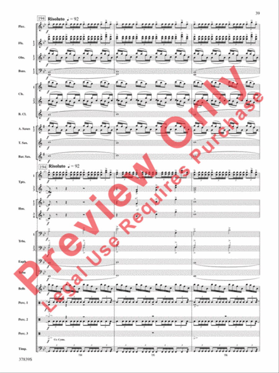 Conquest 1 (from the motion picture Ninja's Creed) Concert Band scores gallery preview page 39