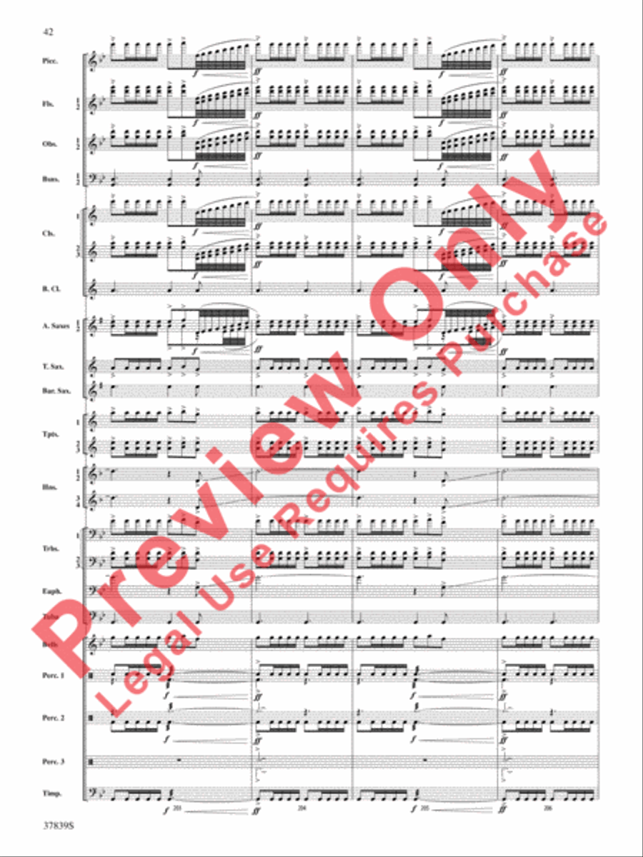 Conquest 1 (from the motion picture Ninja's Creed) Concert Band scores gallery preview page 42