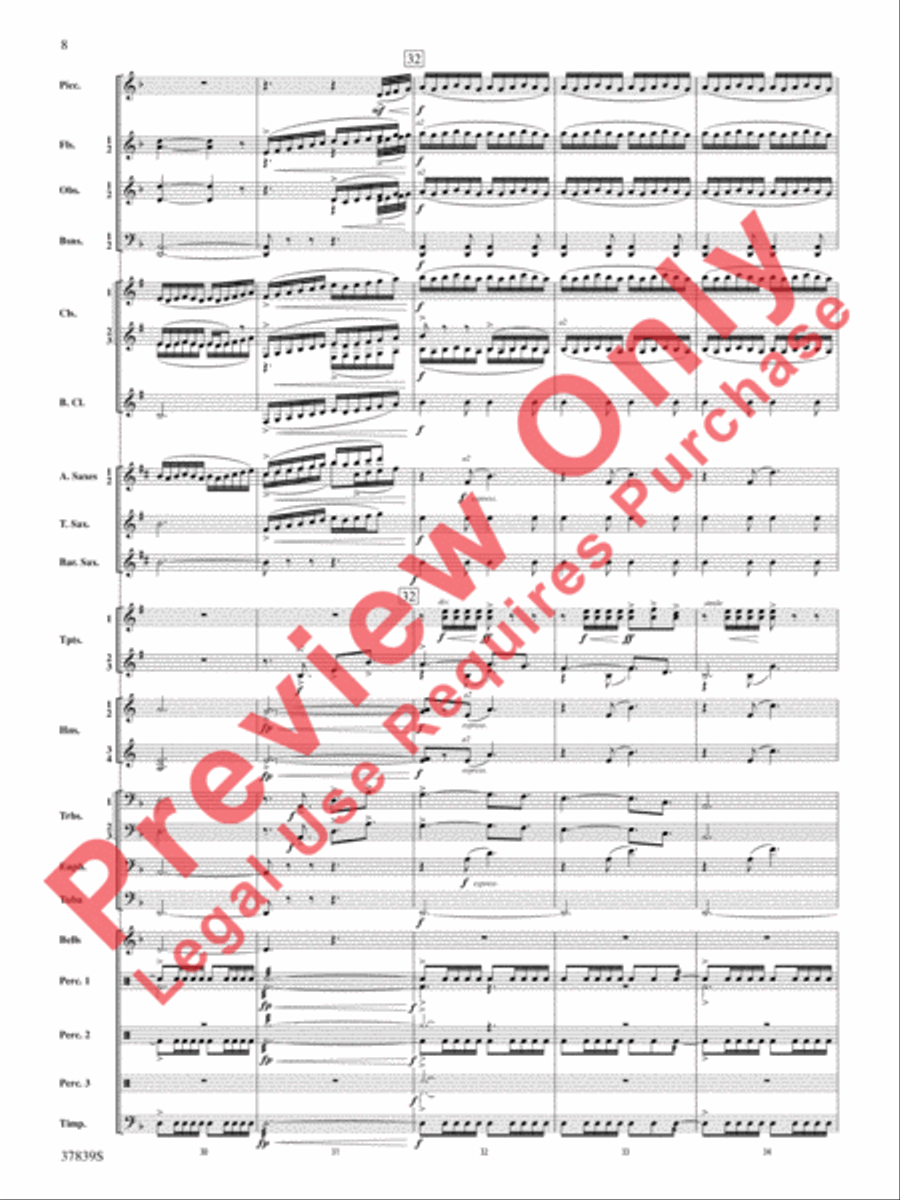 Conquest 1 (from the motion picture Ninja's Creed) Concert Band scores gallery preview page 8