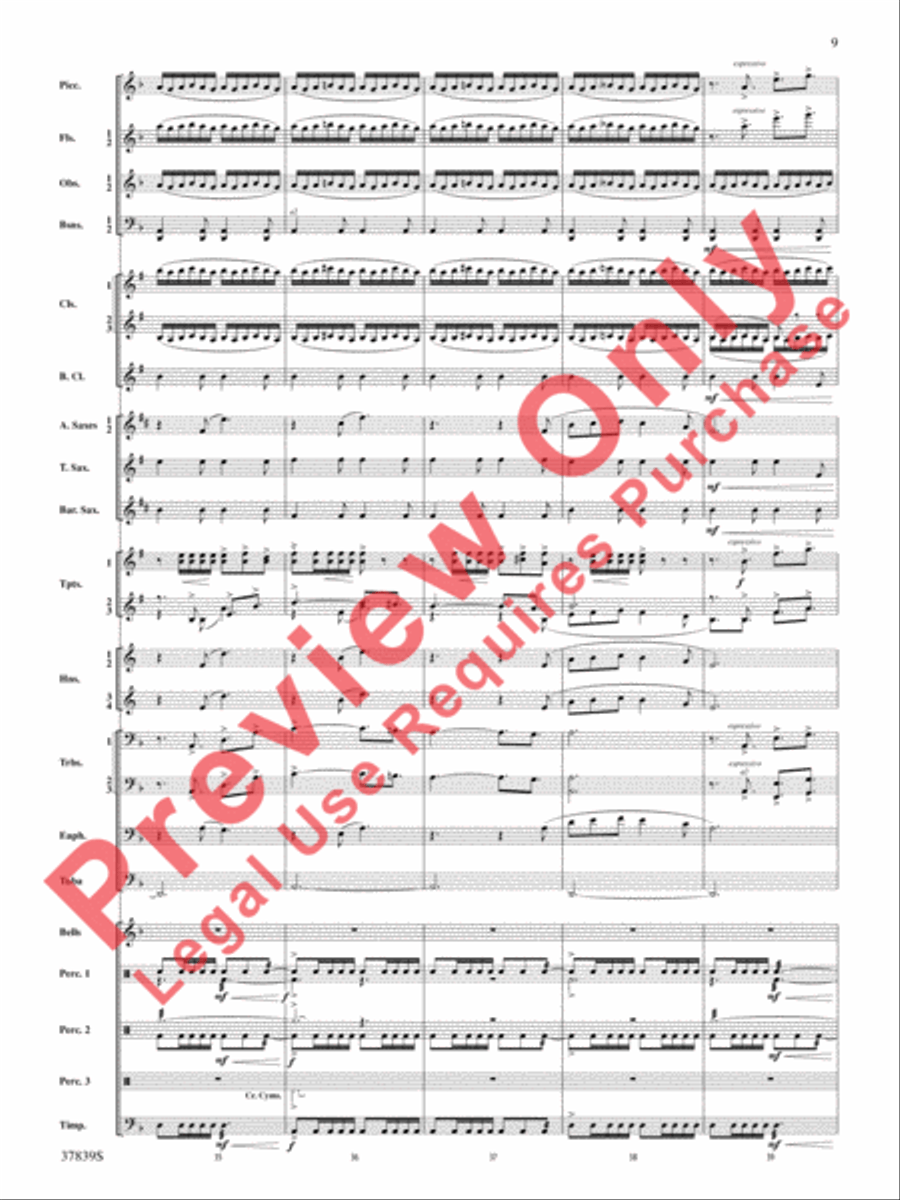 Conquest 1 (from the motion picture Ninja's Creed) Concert Band scores gallery preview page 9