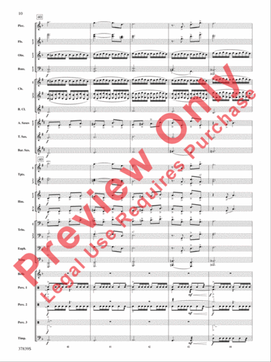 Conquest 1 (from the motion picture Ninja's Creed) Concert Band scores gallery preview page 10