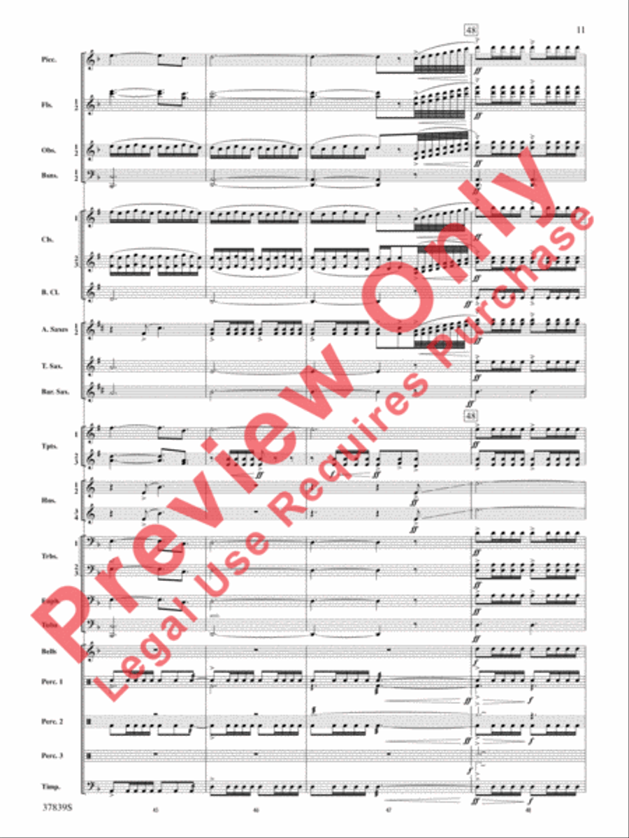 Conquest 1 (from the motion picture Ninja's Creed) Concert Band scores gallery preview page 11
