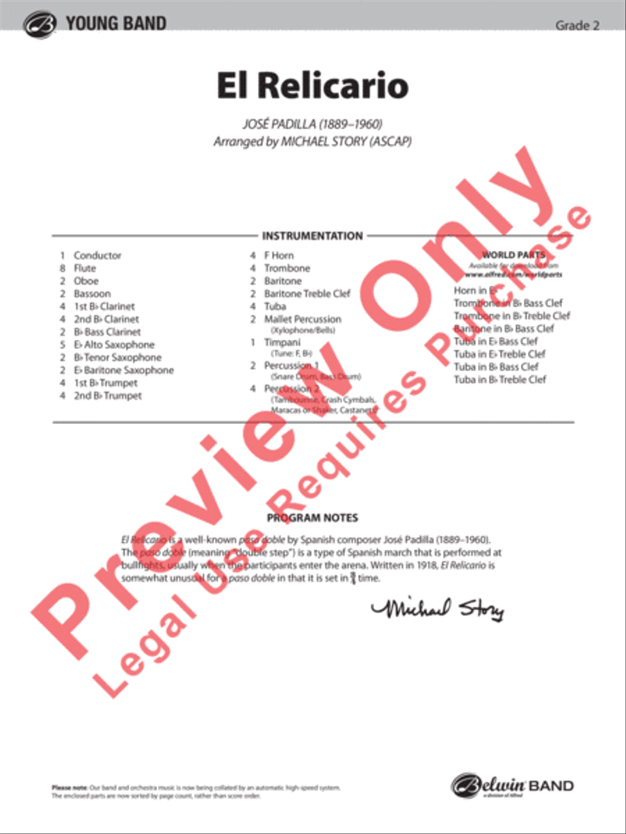 El Relicario El Relicario Concert Band scores gallery preview page 2