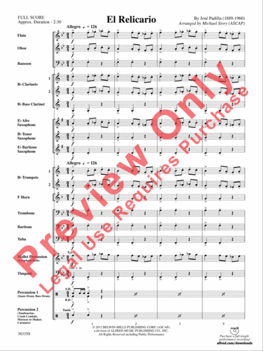 El Relicario El Relicario Concert Band scores gallery preview page 4