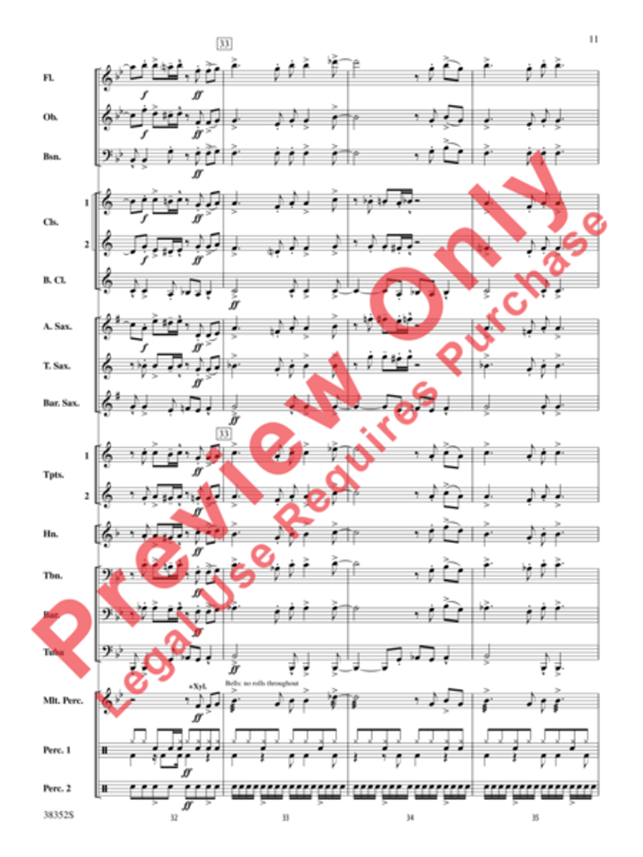 Give Up the Funk (Tear the Roof Off That Sucker) Concert Band scores gallery preview page 4