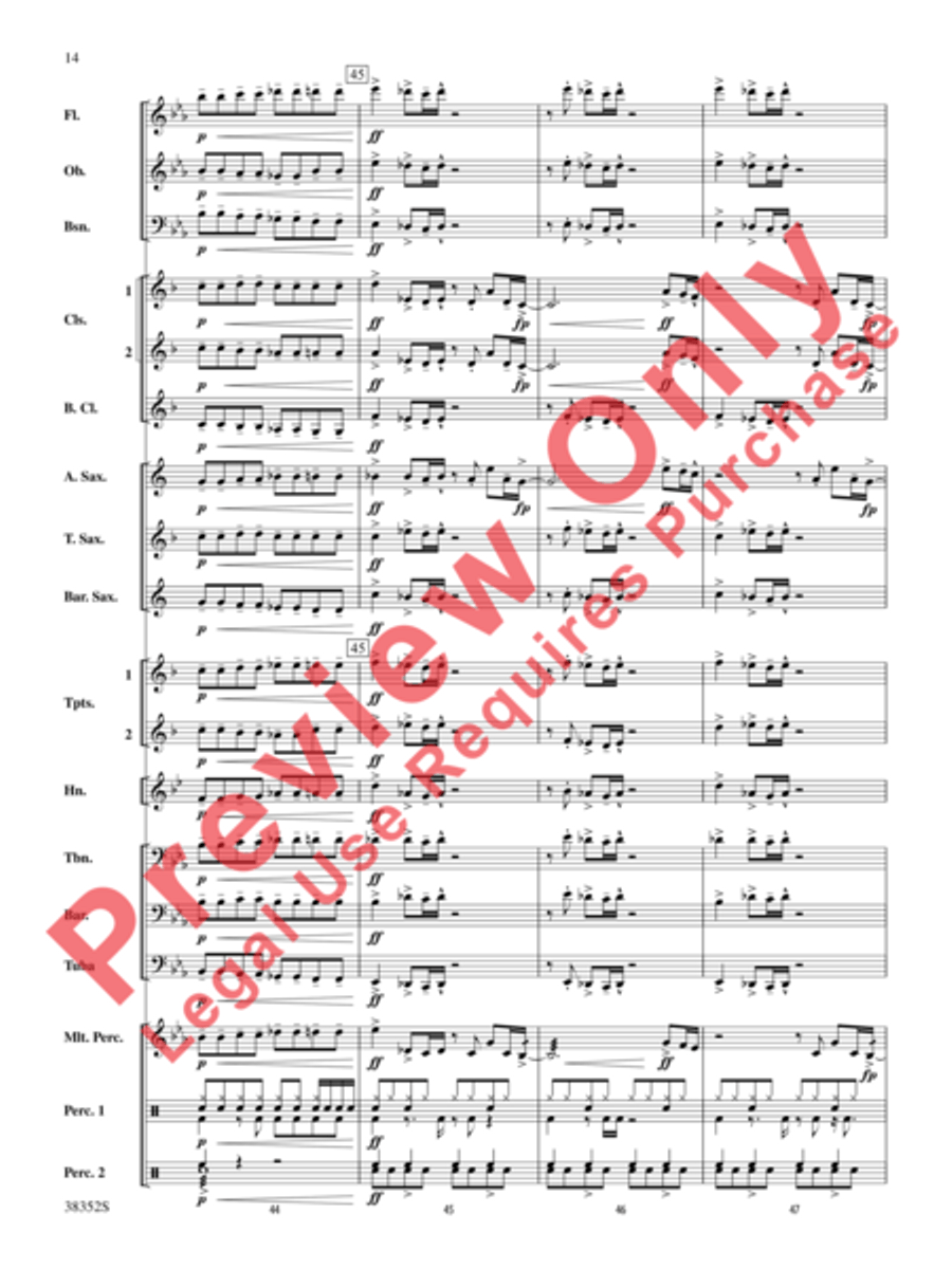 Give Up the Funk (Tear the Roof Off That Sucker) Concert Band scores gallery preview page 7