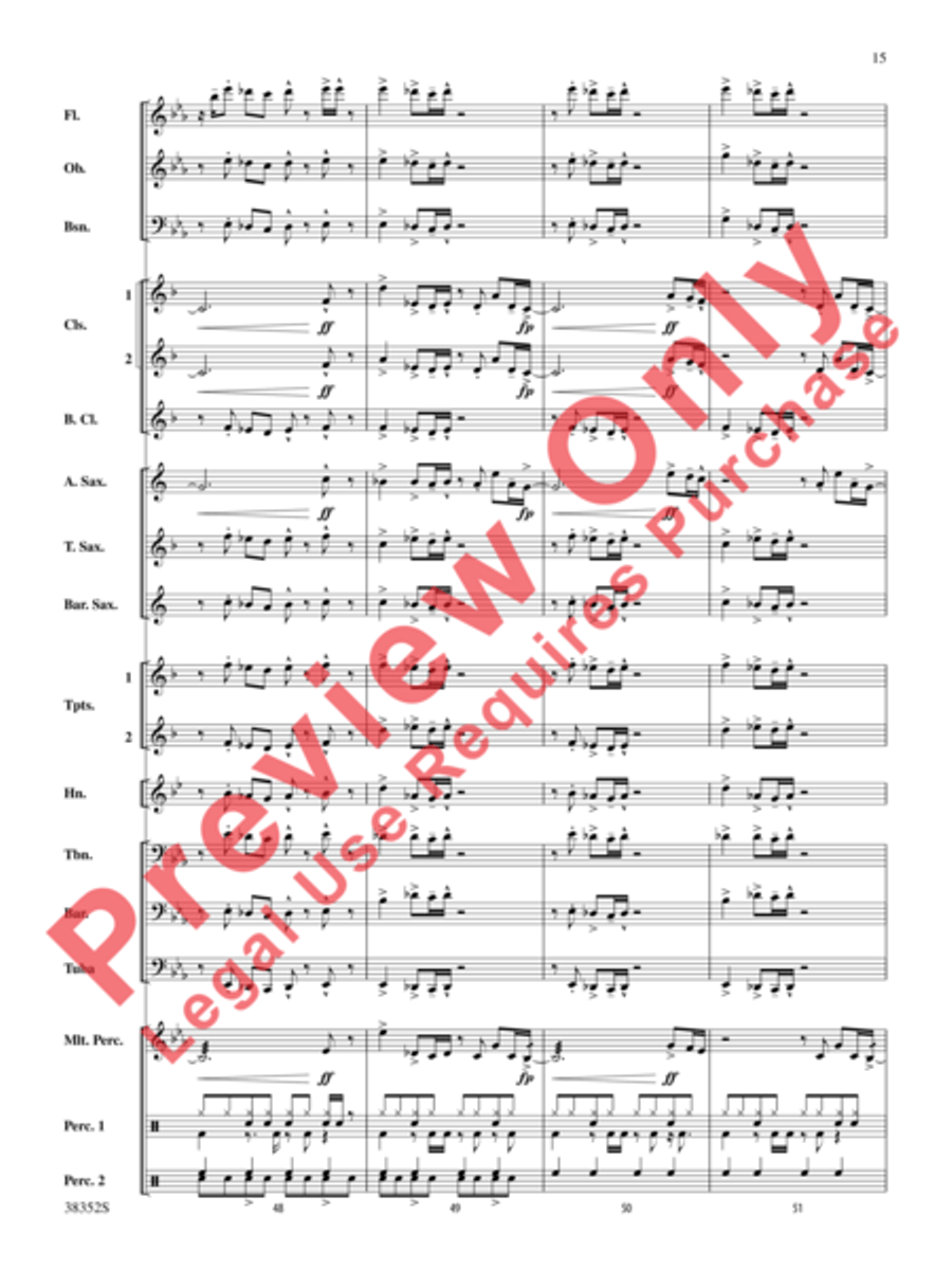 Give Up the Funk (Tear the Roof Off That Sucker) Concert Band scores gallery preview page 8