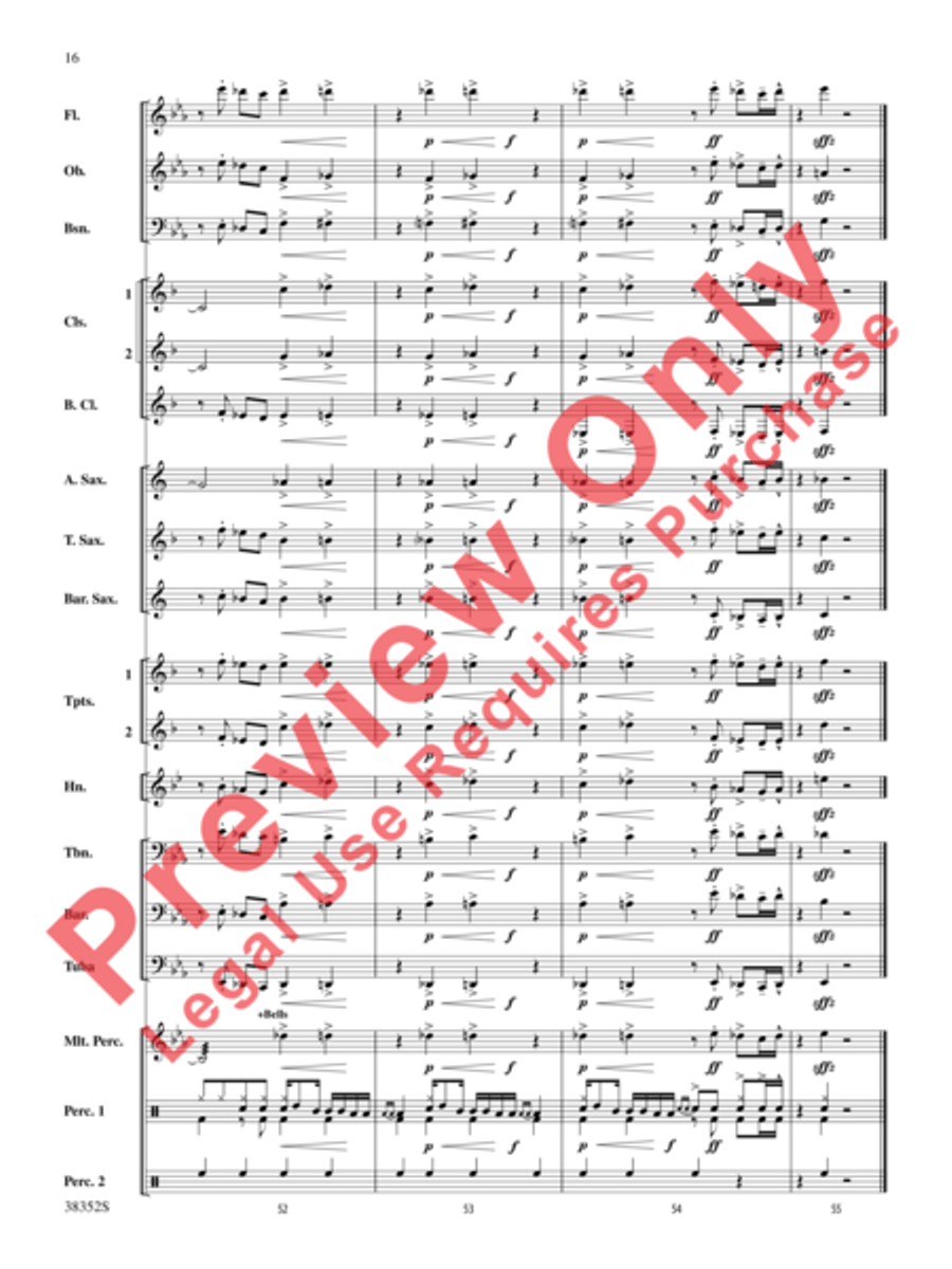 Give Up the Funk (Tear the Roof Off That Sucker) Concert Band scores gallery preview page 9
