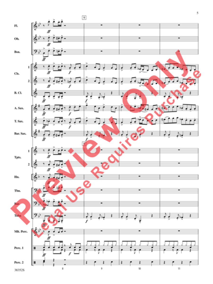 Give Up the Funk (Tear the Roof Off That Sucker) Concert Band scores gallery preview page 12