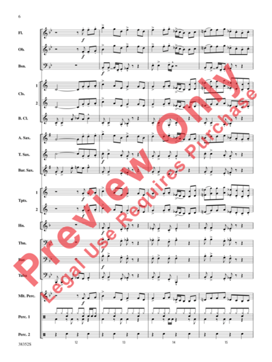 Give Up the Funk (Tear the Roof Off That Sucker) Concert Band scores gallery preview page 13