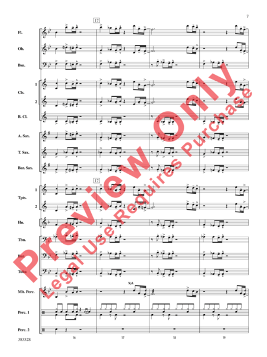 Give Up the Funk (Tear the Roof Off That Sucker) Concert Band scores gallery preview page 14