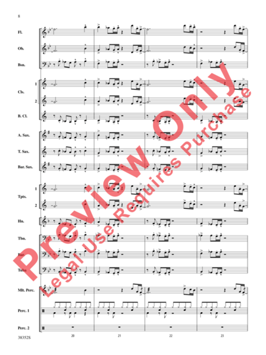 Give Up the Funk (Tear the Roof Off That Sucker) Concert Band scores gallery preview page 15