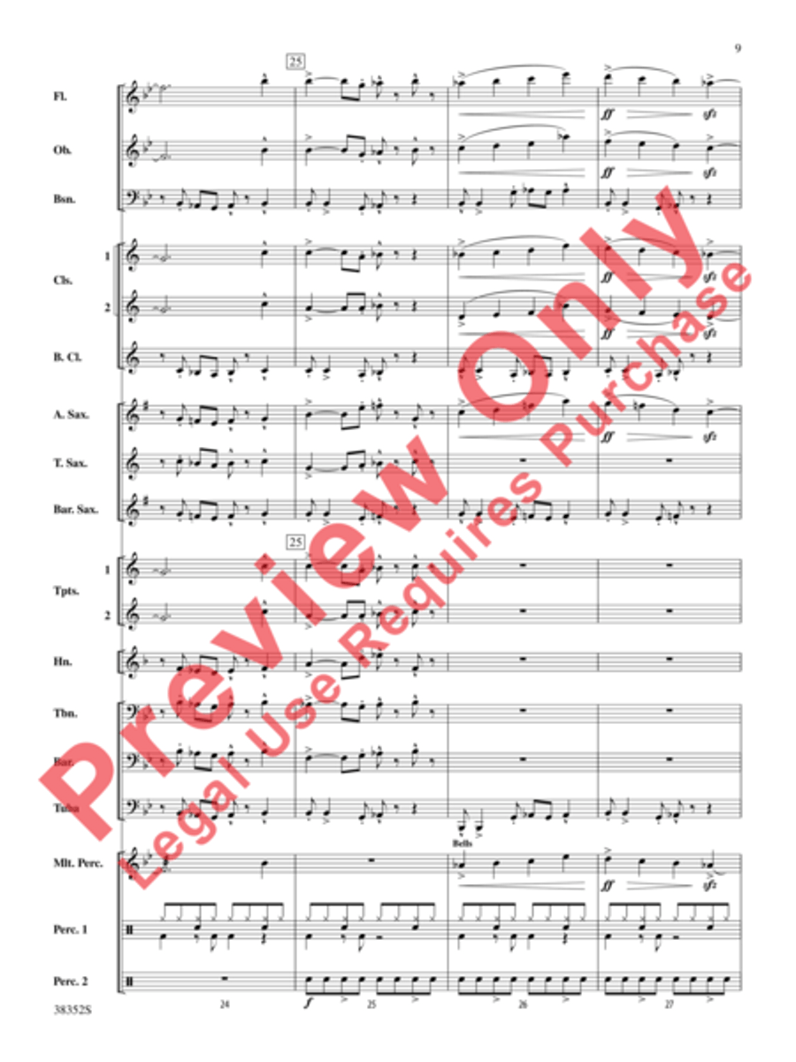 Give Up the Funk (Tear the Roof Off That Sucker) Concert Band scores gallery preview page 16