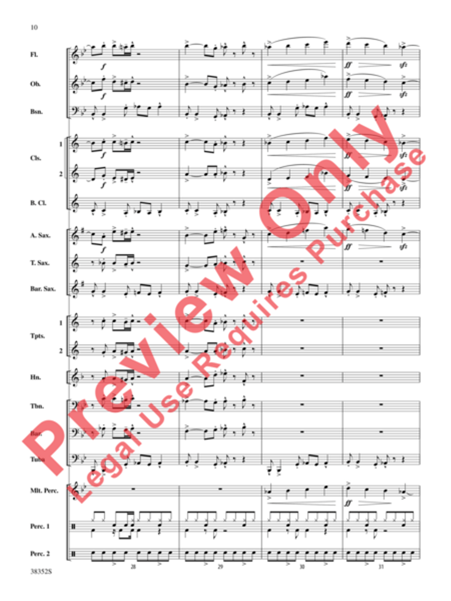 Give Up the Funk (Tear the Roof Off That Sucker) Concert Band scores gallery preview page 17