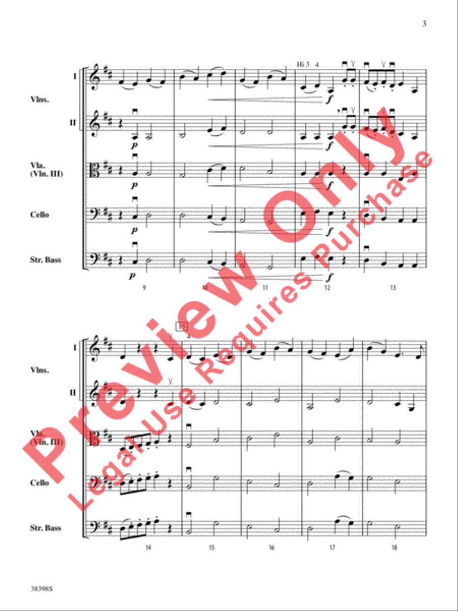 Eine Kleine Bachmusik (from Brandenburg Concerto No. 5 in D Major) String Orchestra scores gallery preview page 4